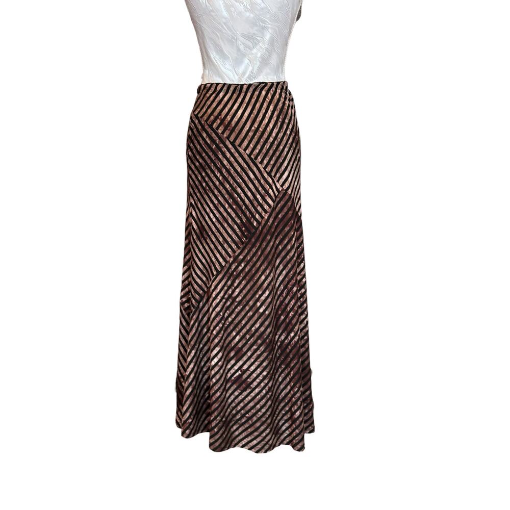 Vintage Abstract Black Brown Maxi Skirt Small - Picture 3 of 10